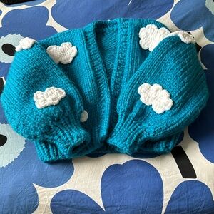 Hand knit cloud cardigan sweater